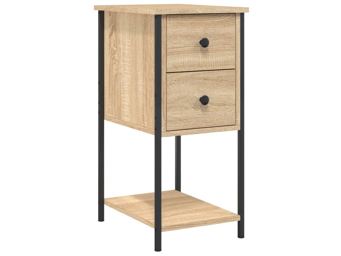 Bedside Cabinet, Bedside Cabinets Vidaxl Marrom Madeira Processada (n/a)