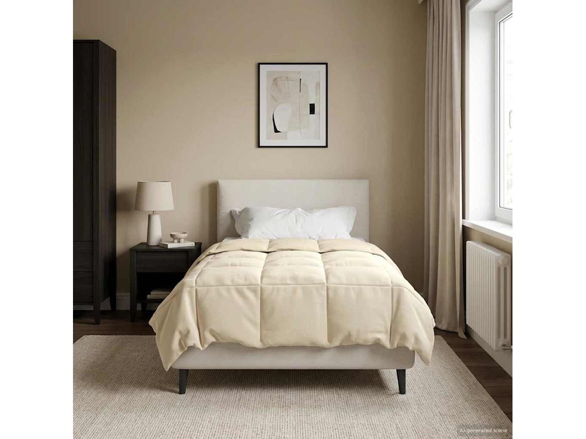 Vidaxl Edredom De Inverno 140 X 220 Cm Inverno Creme Respirável