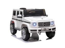 Carro Elétrico Benz G500 Todo o terreno Branco (bateria 12v, Música, Buzina, 3 5 Km/h)