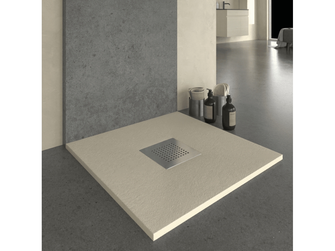 Base de Duche em Resina Slate Creme 70x90 Cm com grade RC