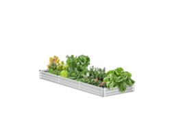 Canteiro elevado VEVOR 3605 x 1205 x 285 mm com fundo aberto, prateado