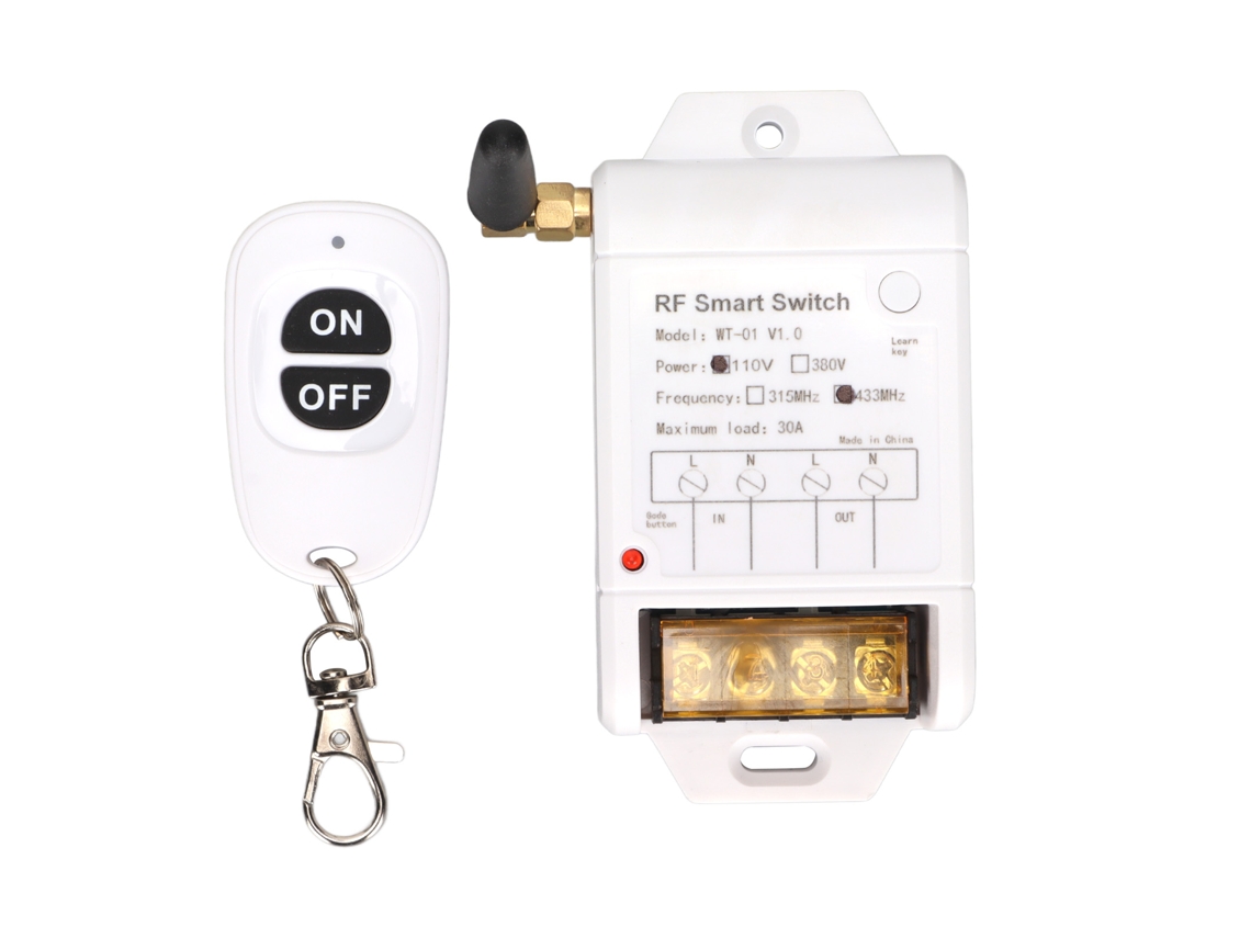 Aetheria interruptor de Controle Remoto Wt 01 com Relé 30a Rf 433mhz para Bomba Água Luz Portão 110v