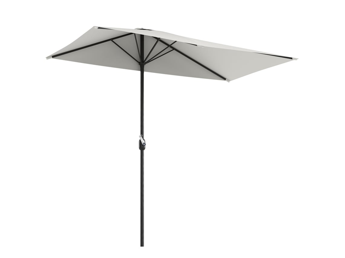 Guarda chuva de parede ORBITRA COMMERCE, meia lua, compacto, manivela, creme