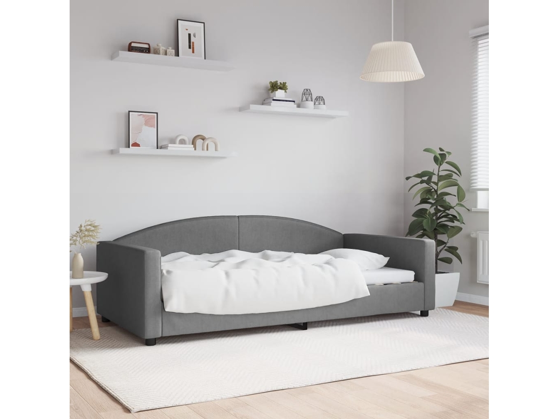 Vidaxl Sofá-cama 100x200 Cm Tecido Cinzento-escuro