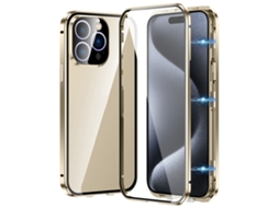 Capa De Vidro Temperado Hd Para Iphone 15 Pro - Fecho Magnético Duplo