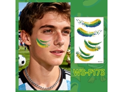 Tatuagens Temporárias de Futebol, Conjunto de 10 Peças, Impermeáveis, Ideais para Torcedores e Eventos Esportivos, Ergonômico, Uso Diário STELASPLEN