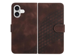 Capa De Couro Com Alça De Pulso E Estampa De Diamante Para Iphone 17