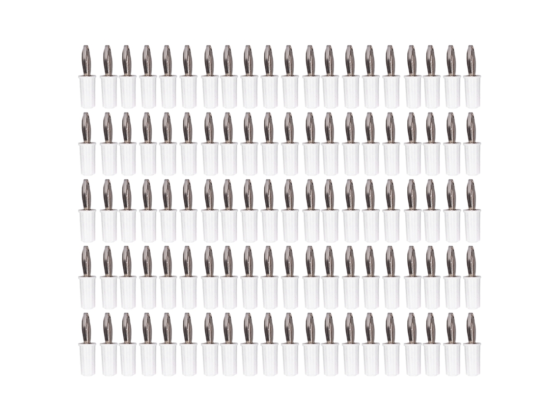 100pcs Socket Banana 4mm, Abs, Latão Galvanizado, Níquel | S/MARCA