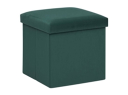 Pufe Dobrável Tess 38x38cm Verde Cedro Atmosphera Criador De Interiores Verde