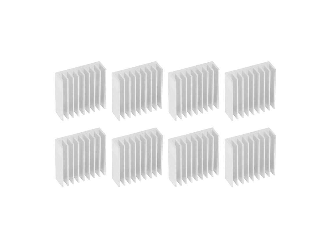 8 Peças Dissipador de Calor de Alumínio 50x50x17mm radiador de refrigeração com adesivo | S/MARCA
