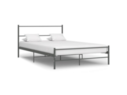 Vidaxl Estrutura De Cama Metal 160x200 Cm Cinzento