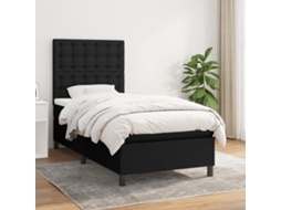 Vidaxl Cama Com Molas/colchão 100x200 Cm Tecido Preto