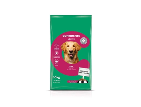 Ração Para Cão Adulto Sopa Frango, Ervilhas E Cereais CONTINENTE 10 kg