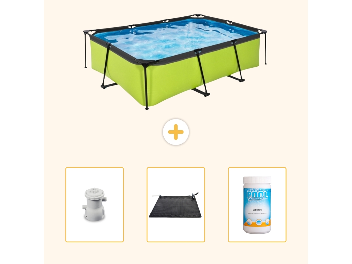 Piscina Exit Retangular 220x150x65 Cm 4 peças Scb80 EXIT TOYS