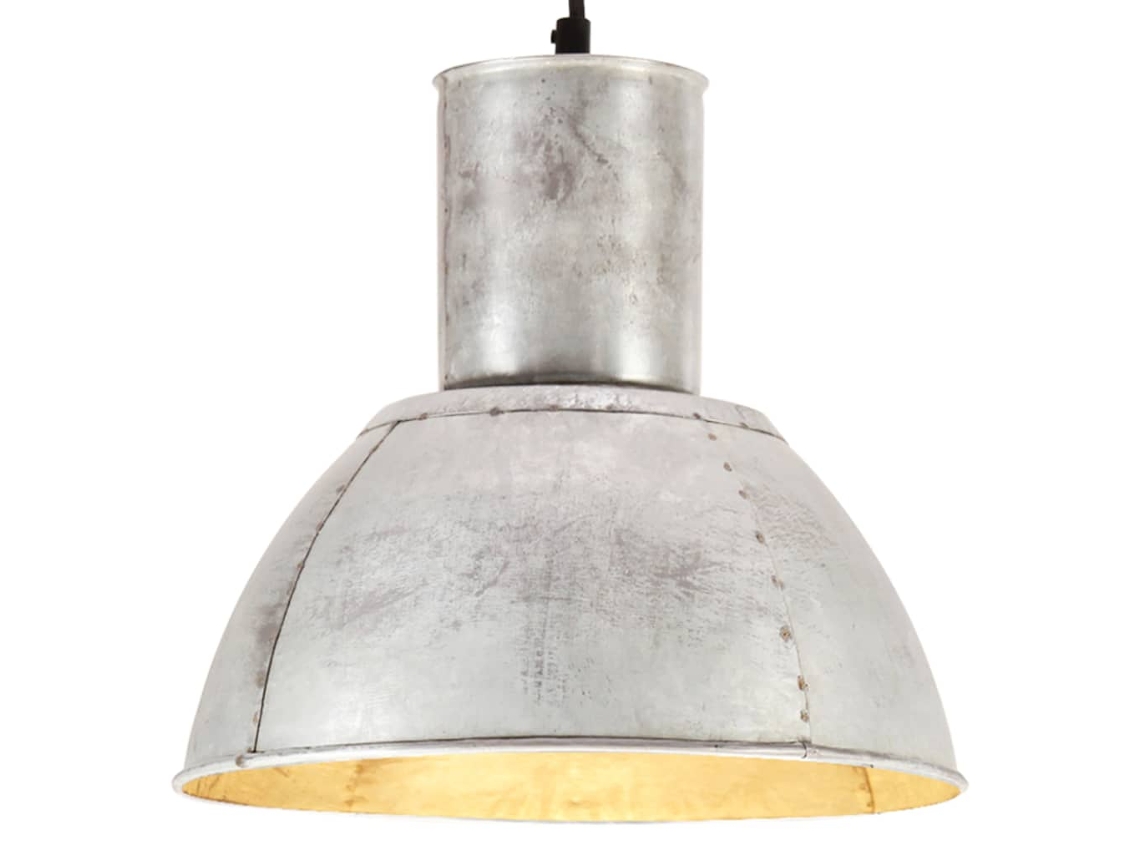 Vidaxl Candeeiro Suspenso Redondo 25 W 28,5 Cm E27 Prateado