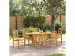Vidaxl Conjunto De Jantar Para Jardim 7 Pcs Castanho