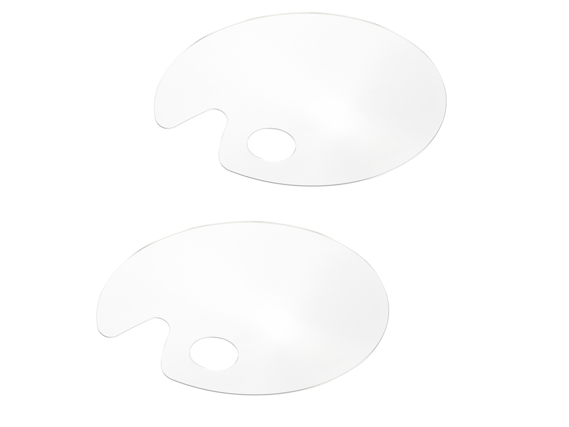 2pcs paleta de tinta acrílica transparente oval | S/MARCA