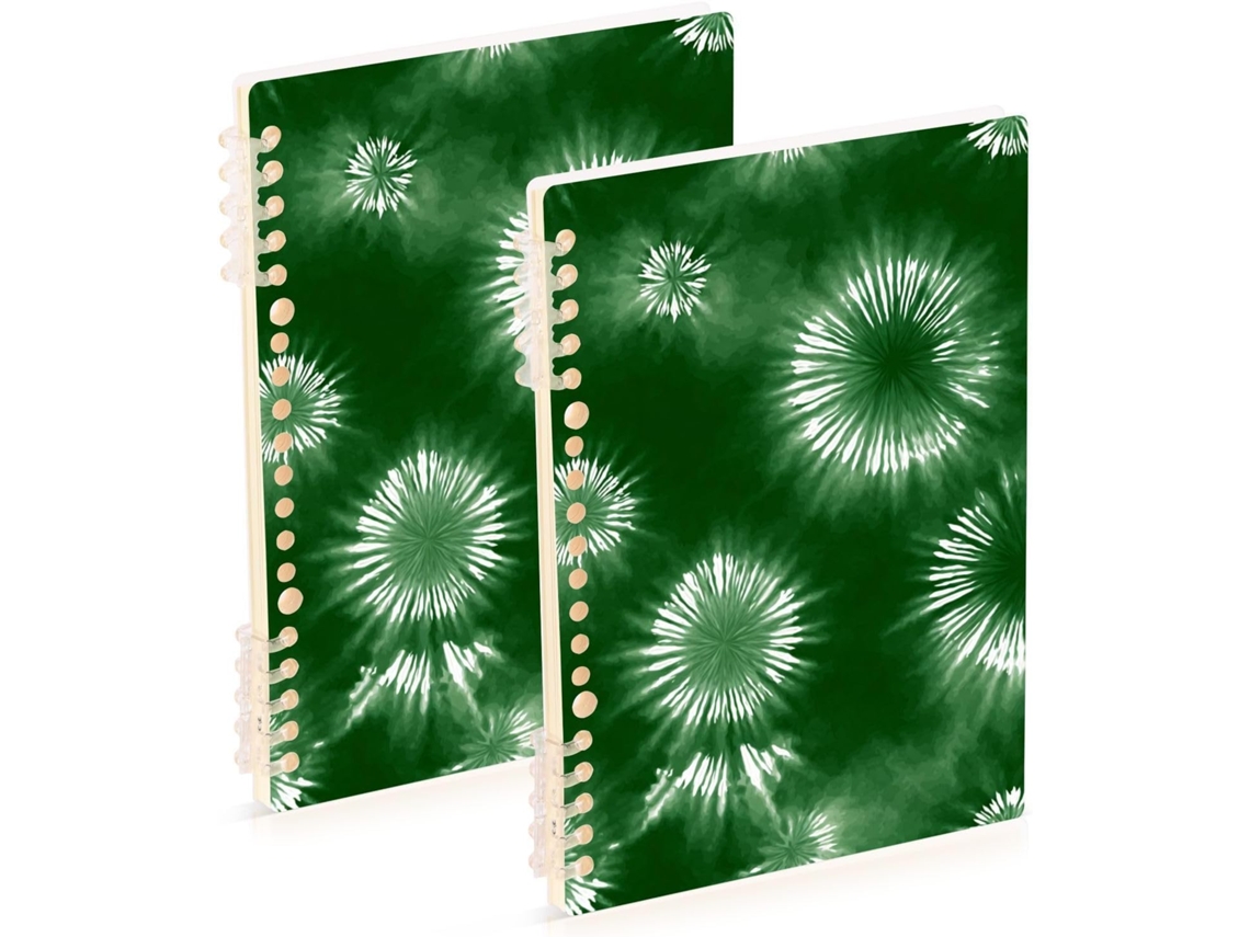 Conjunto de 2 Cadernos Espiral Verde sálvia, 21,6 X 14 Cm Material Escolar para Universidade 60 Folhas Viage