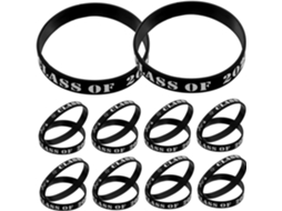 Pulseiras De Formatura Veemoon 2025, Silicone Preto, 20 Unidades, Acessório Para Festa De Formatura, Faixas Elásticas