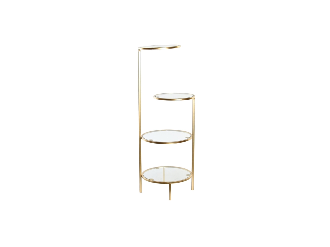 Prateleira ALEXANDRA HOUSE LIVING em metal dourado e vidro, 32,5x30x86cm