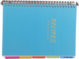 Caderno de Receitas Alipis com Argolas, Páginas Frente e Verso, Planejador Cardápio Reutilizável, Formato Azul