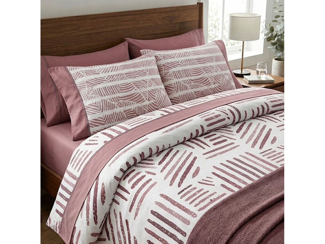 Jogo de Cama Estampado Bouty Completo Rosa ONÍRICA (cama 90 Cm)