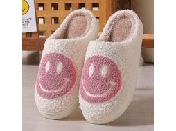 2026 zapatos de Casa Suaves com Rosto Sorridente para Casais Inverno Abrigo Interior Peluche Quentinho