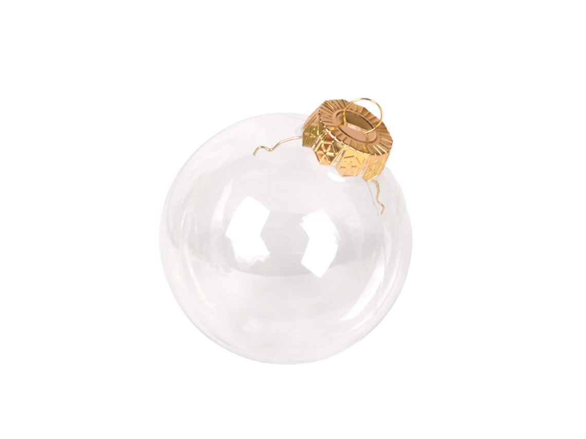 Bola de Natal de plástico transparente, com calcador dourado, 6cm LAXISCREED