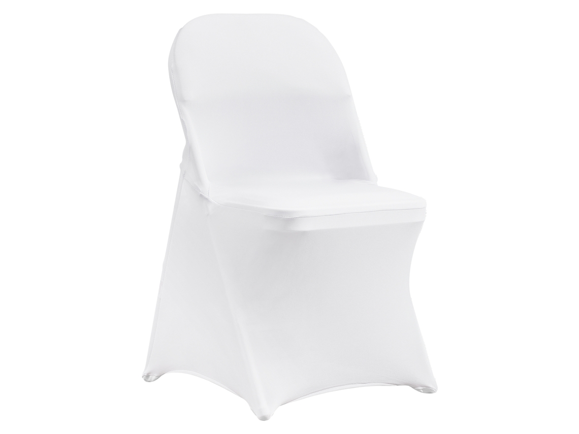 VEVOR 100 Pcs Capas de Cadeira Dobráveis de Spandex Elástico Branco para Jantar de Festa de Casamento