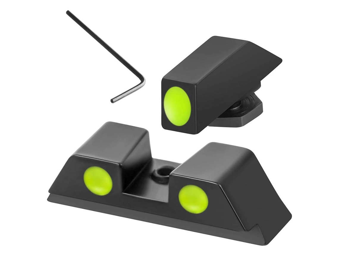 Mirrors De Fibra Óptica Frontais E Traseiras Em Liga De Alumínio Para Glock Com Chave Allen