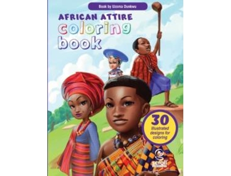 Livro African Attire Coloring Book De Uzoma Dunkwu (inglês)