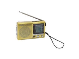 Rádio Portátil de Banda Completa, Vintage, Multifuncional Conveniente, Mini Utilitário para Pre Visão do Tempo GOKOCO