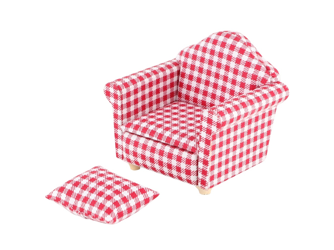 Sofá Individual Em Miniatura Com Almofada Para Bonecas 1:12 Acessórios De Casa De Bonecas Diy