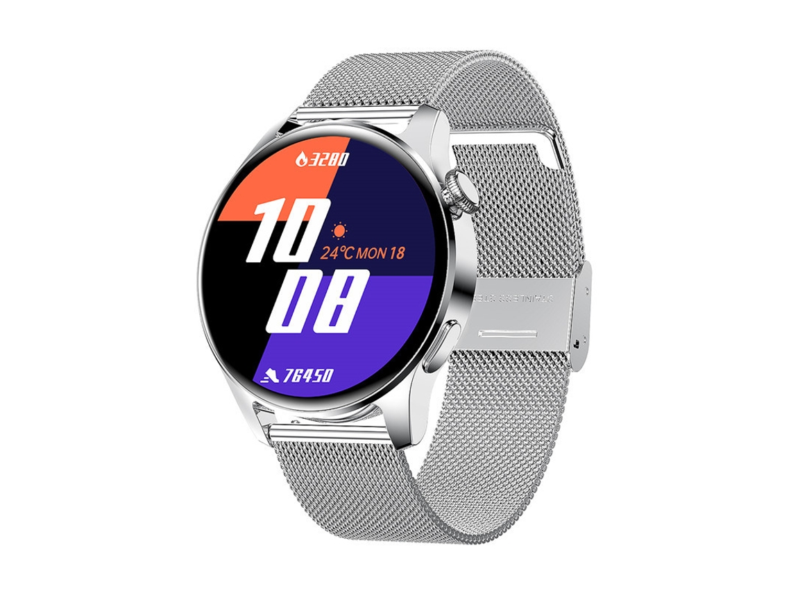 Smartwatch, Tela Curva De 1.28 Polegadas, 15 Dias De Duração Em Standby, Adequado Para Iphone E Android, Prata Yizhood