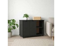 Vidaxl Armário Móvel Preto 100 X 39 X 65,5 Cm Madeira De Pinho Sólido