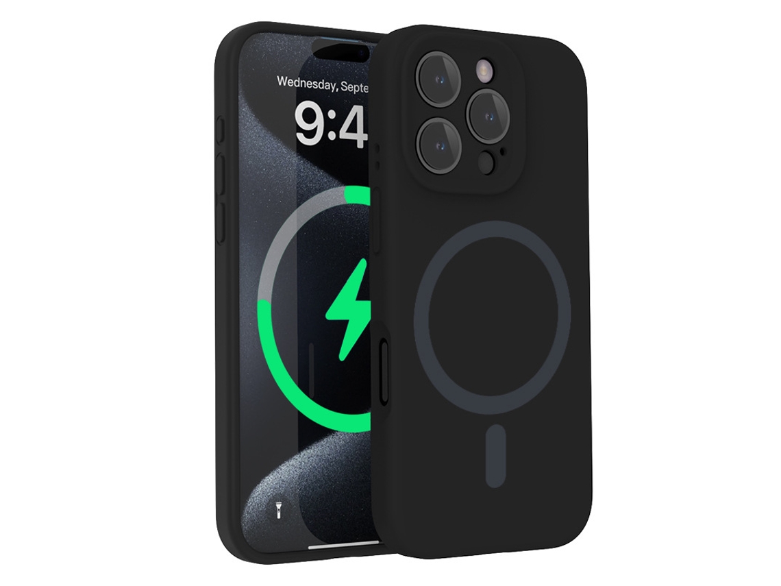 (preto, Iphone 13 Pro Max) Capa Para Iphone, Silicone Líquido, Proteção Para A Lente, Forte Fixação Magnética.