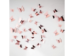 48 Adesivos Parede Borboleta 3D Espelho Nova Line S/MARCA