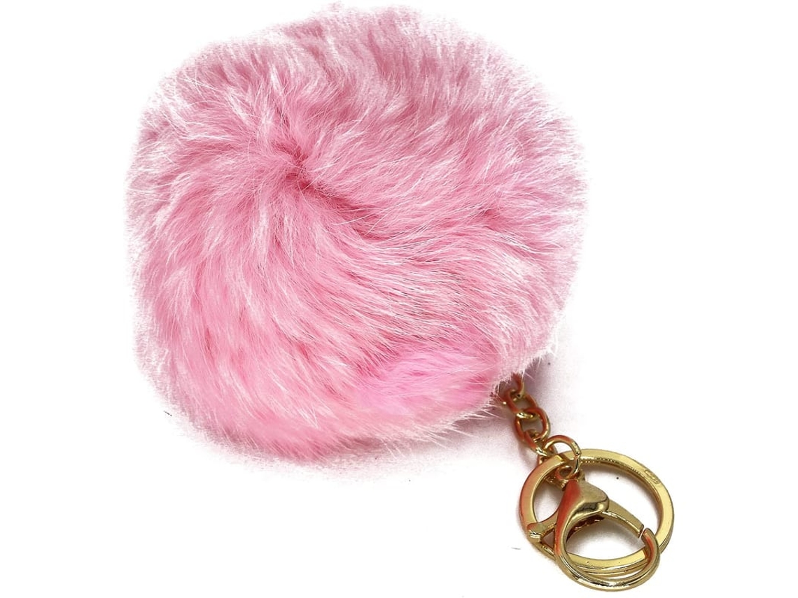 Chaveiro Com Pom Pom De Pêlo De Coelho Dourado Com Pelúcia Para Chaveiro De Carro Ou Decoração De Bolsa (preto)