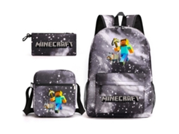 Conjunto Mochila Escolar 3 Peças, Estrelas, Preto, Aulas