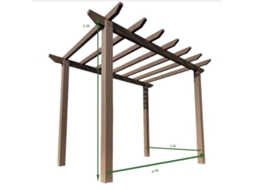 Kit Pergolado Composite Oakio Fibra De Vidro 3x4 M Maderterraneo