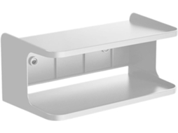 Prateleira De Parede Dupla Em Abs Branco Para Banheiro, Ideal Para Cantos De Quartos E Lavabos