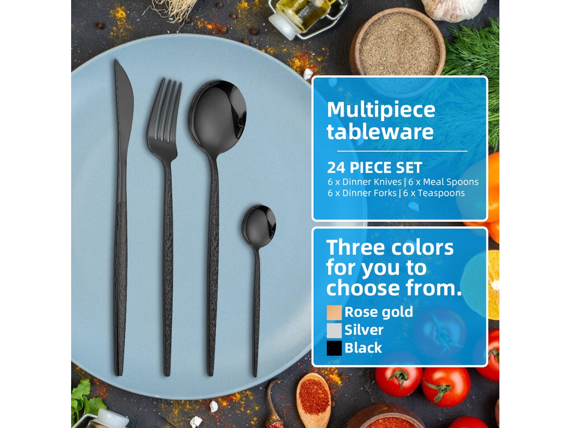 Conjunto de Talheres 24 Peças Aço Inoxidável S/MARCA