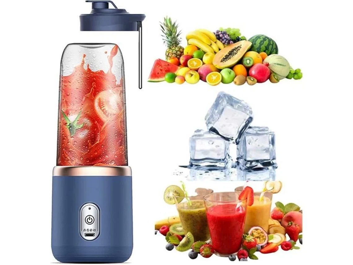 Mini Liquidificador Liquidificador Portátil Recarregável Usb Liquidificador de Smoothie de 300 Ml Portátil Frutas e Vegetais Mini Liquidificador