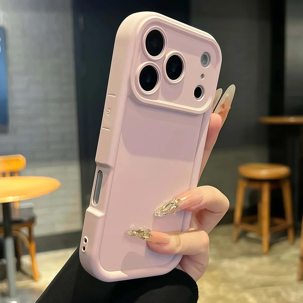 (iphone 15 Rosa) Capa De Silicone Macio Para Iphone, Com Proteção Traseira Contra Impactos.