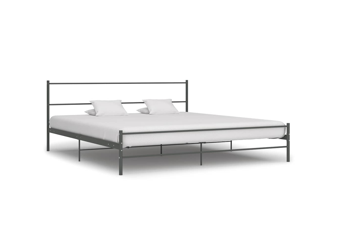Vidaxl Estrutura De Cama 180x200 Cm Metal Cinzento