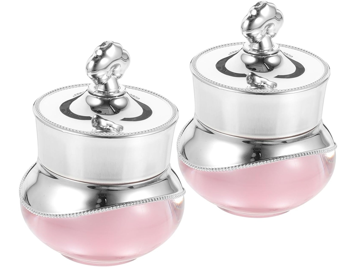 De 3 Potes De Acrílico Rosa Recarregáveis, Com 5 Gramas Cada, Para Creme Para Os Olhos E Cosméticos.
