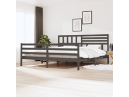 Vidaxl Estrutura De Cama 200x200 Cm Madeira Maciça Cinzento
