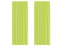 Cortinas de Voile com Bolsos para Varão 2 Pcs Verde maçã MAISON EXCLUSIVE