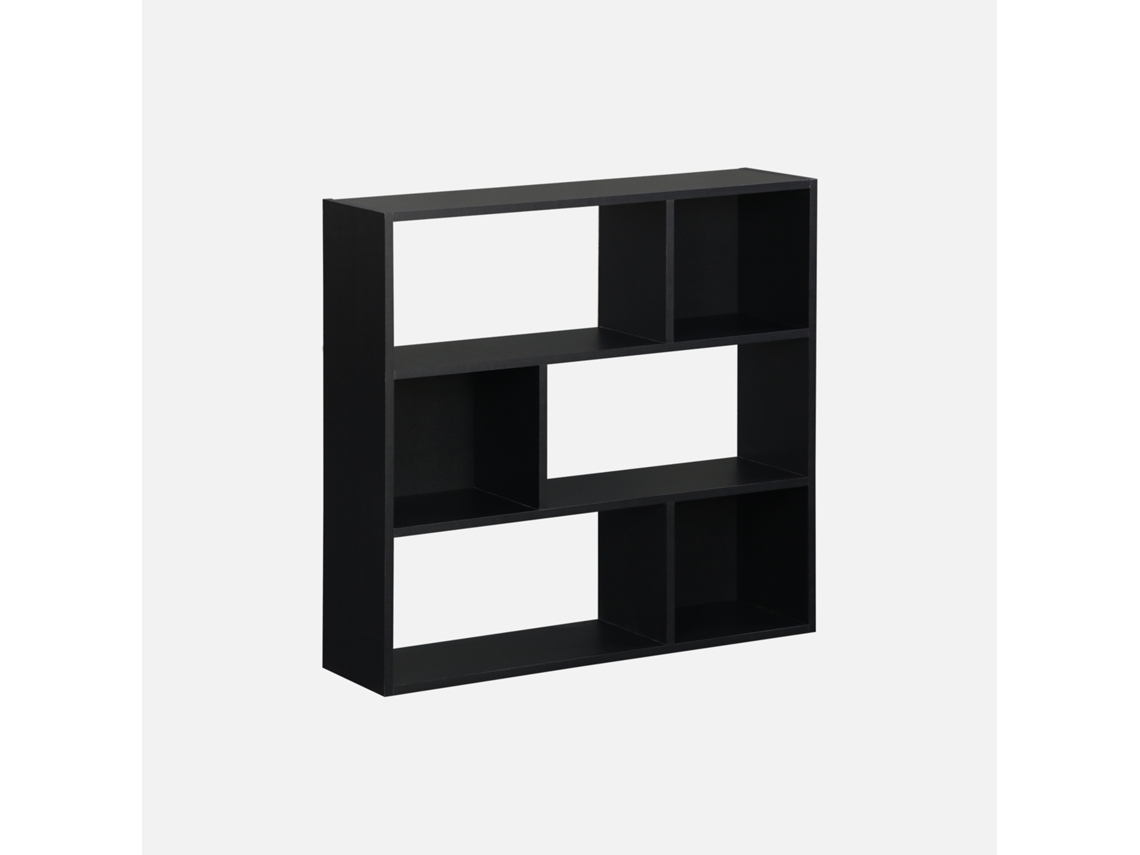 Estante de 3 Prateleiras com 6 Compartimentos Preto SWEEEK