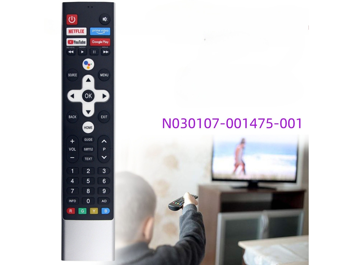 Comando de TV XIAOMOYU para Skyworth N030107 001475 001 com controlo por voz prateado
